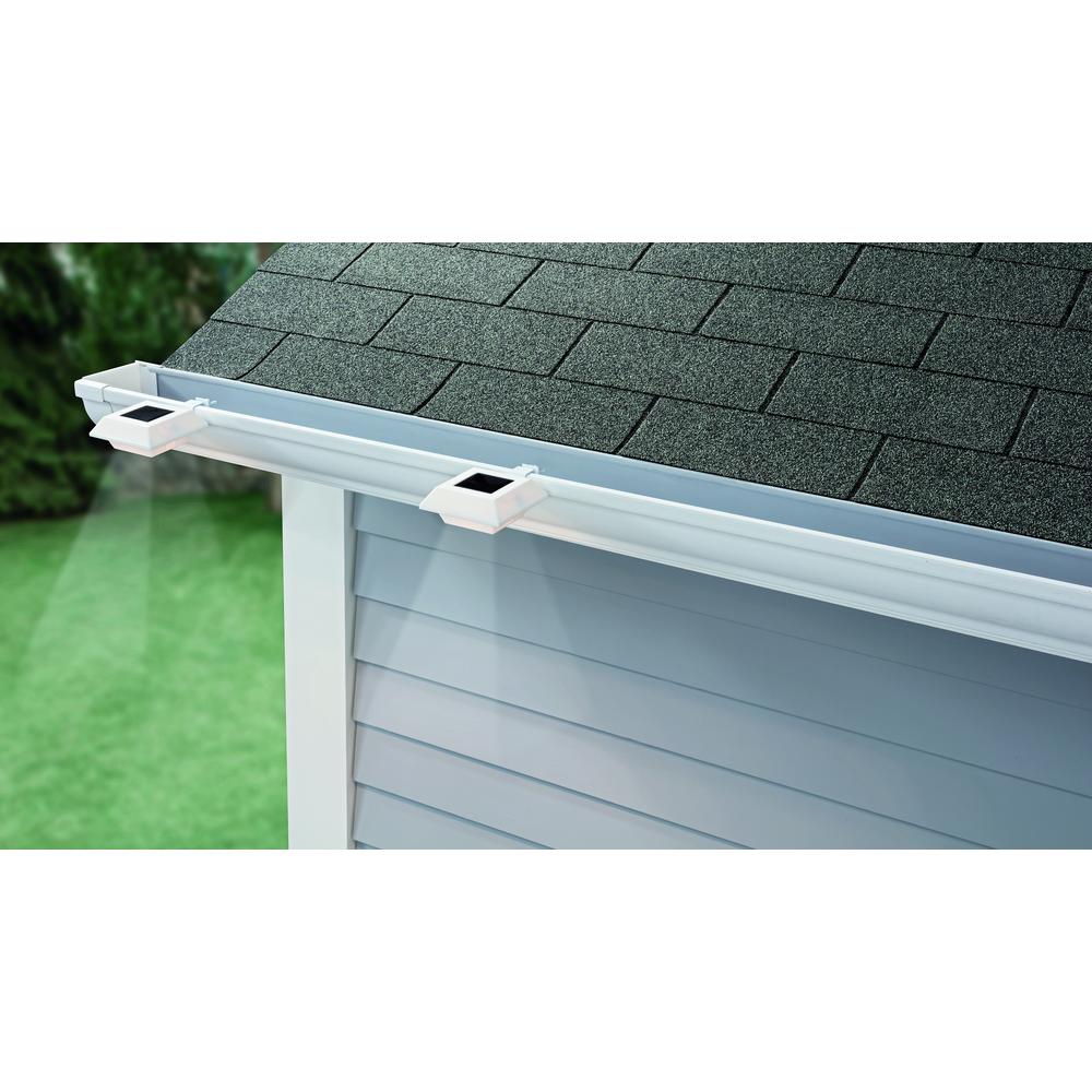 Hampton Bay Solar Powered Integrated Led White Roof Gutter Light 4 Pack Nxt 40001 The Home Depot