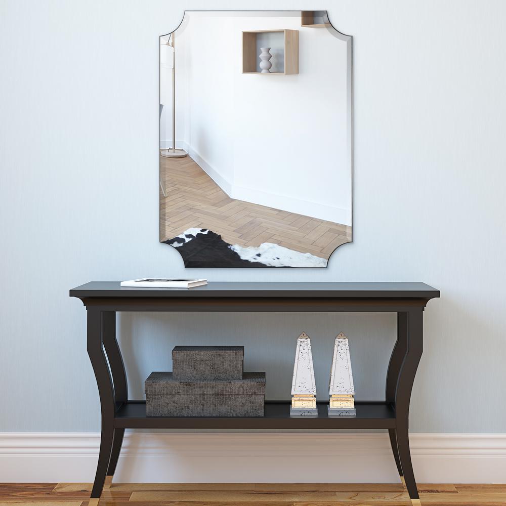 Frameless Rectangle Scalloped Beveled Mirror Flm 10033 3040 The Frameless Rectangle Scalloped Beveled