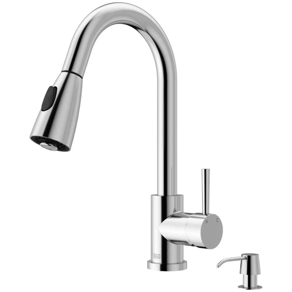 Vigo Weston Single Handle Pull Down Sprayer Kitchen Faucet With Soap Vigo Weston Single Handle Pull Down Sprayer Kitchen Faucet With Soap Dispenser In Chrome
