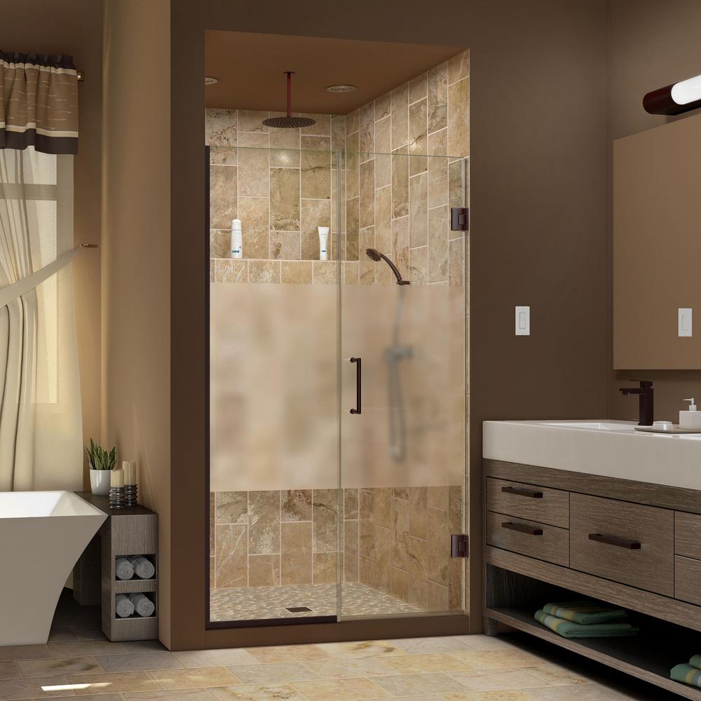 DreamLine Unidoor Plus 60 To 60 1 2 X 72 Semi Frameless Pivot Shower   Dreamline Alcove Shower Doors Shdr 246007210 Hfr 06 64 1000 