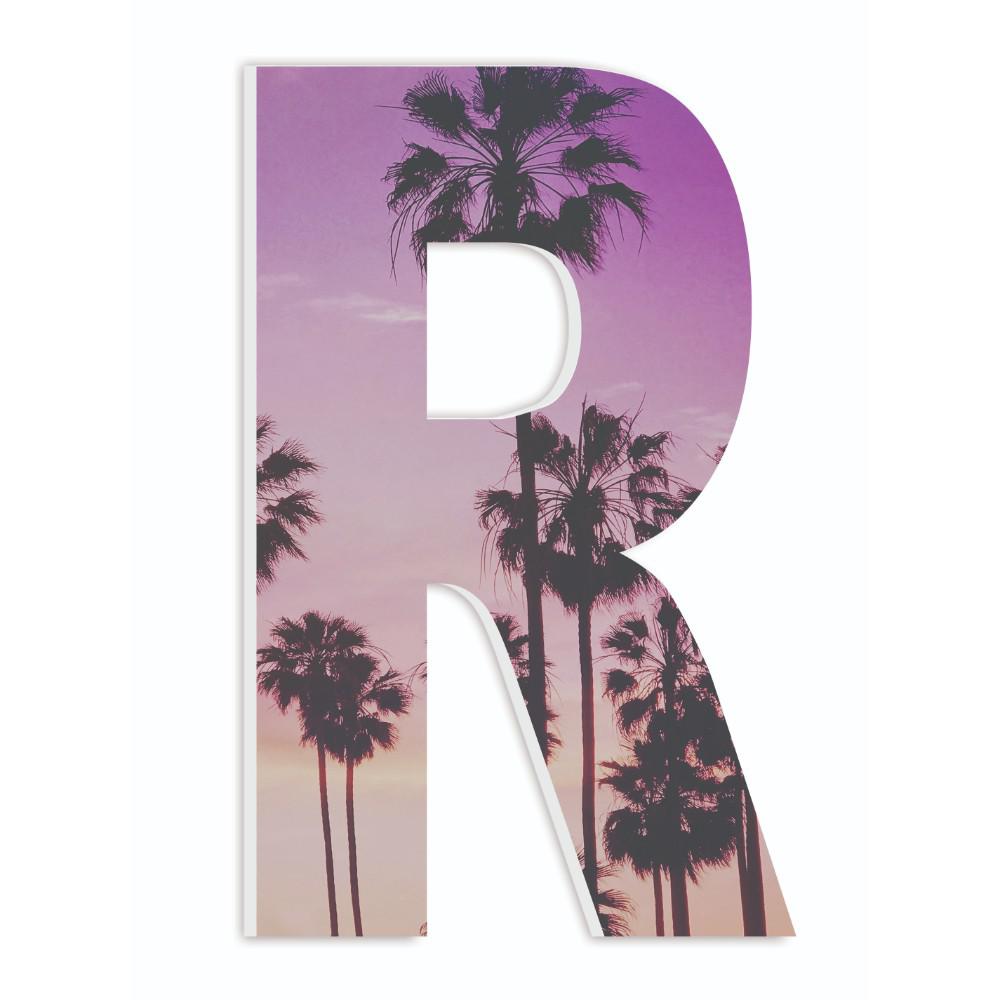 12 In X 18 Palm Trees With A Purple Sunset Photography Initial R By Artist Daphne Poli Wood Wall Art 12 In X 18 Palm Trees With A Purple Sunset Photography Initial R By Artist Daphne Poli Wood Wall Art