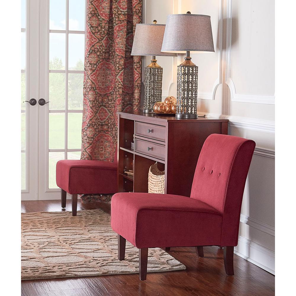 Linon Home Decor Coco Red Fabric Accent Chair-36096RED-01-KD-U - The