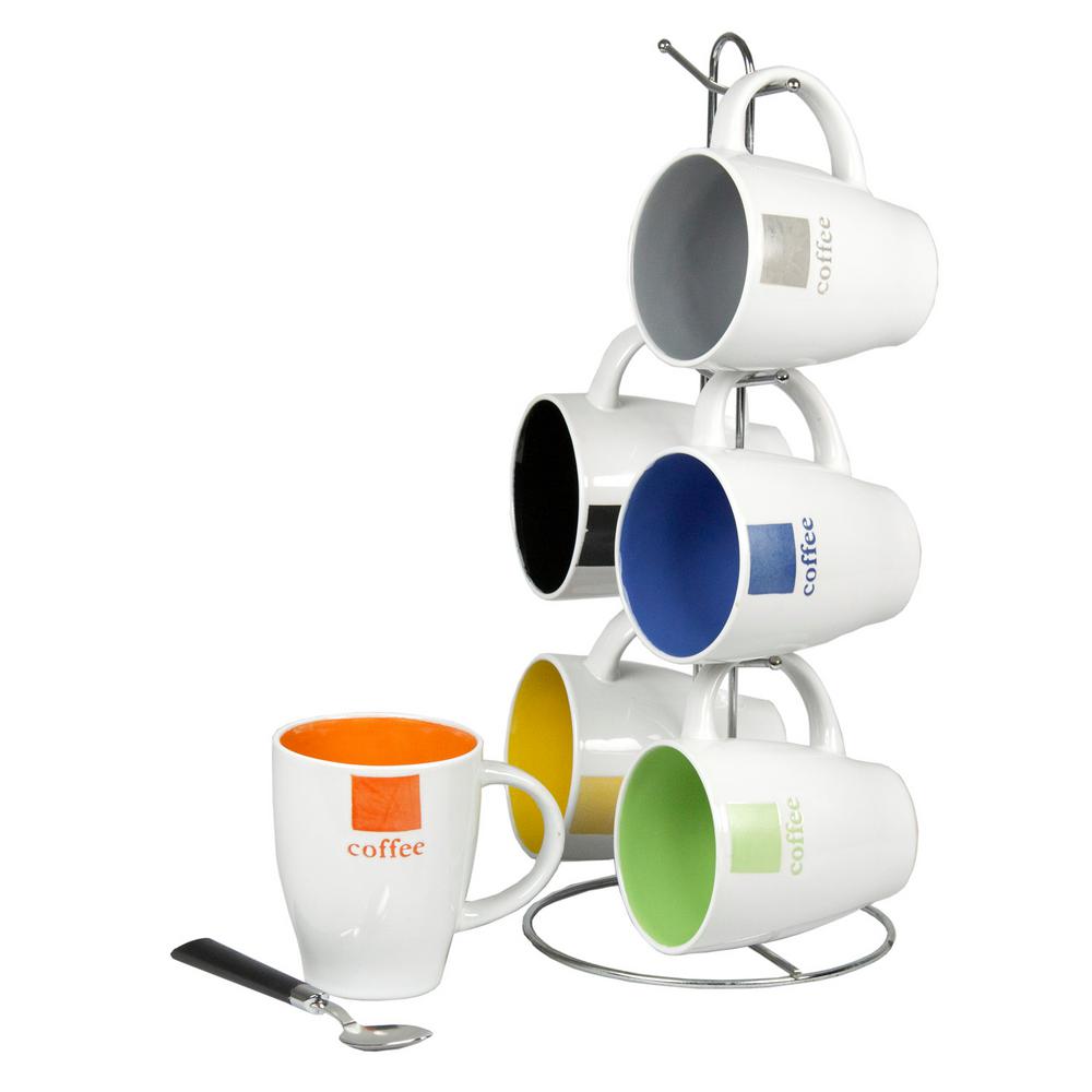 HOME basics 6-Piece 11 oz. Mug Set with Stand-MS30082 - The Home Depot HOME basics 6-Piece 11 oz. Mug Set with Stand-MS30082 - The Home Depot