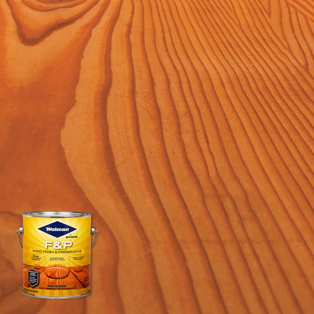 Wolman 1 Gal F P Redwood Exterior Wood Stain Finish And Preservative 
