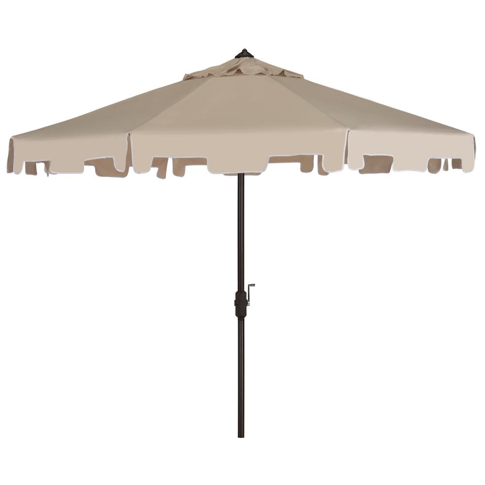 Safavieh Zimmerman 9 ft. Aluminum Market Tilt Patio Umbrella in Beige