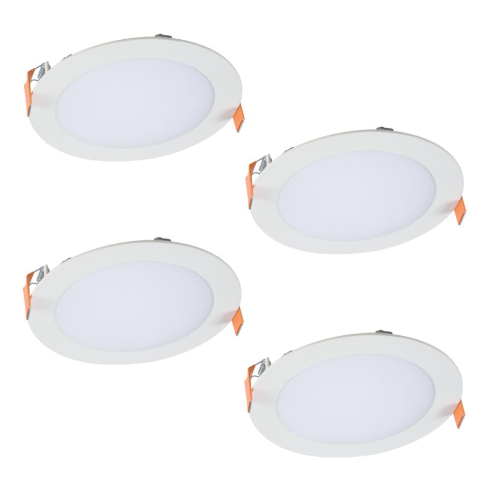 HALO HLB 6 Inch Color Selectable New Construction or Remodel Canless Recessed Integrated LED Kit (4-Pack)