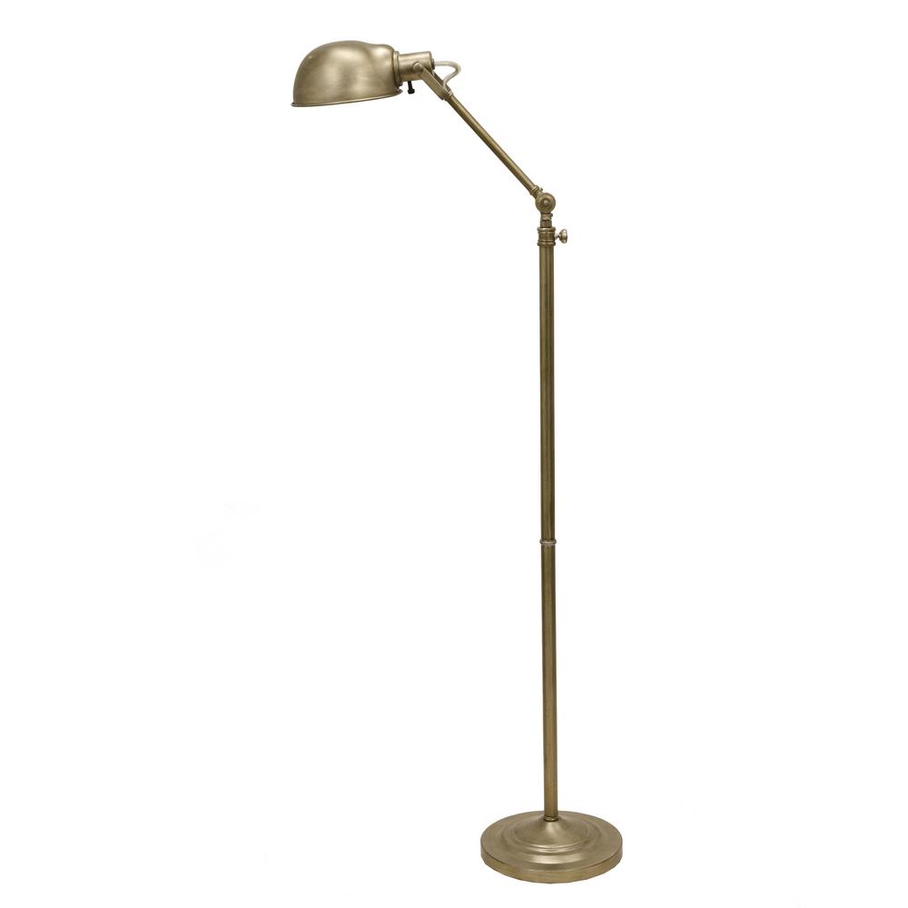 Decor Therapy Dane Adjustable Pharmacy 71 in. Aged Silver Floor Lamp