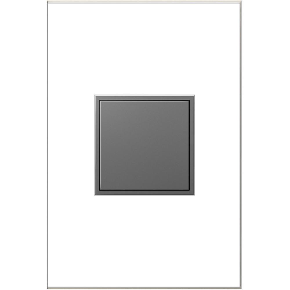 Legrand ARPTR151GM2 Magnesium Adorne Triple 15 Amp Retractable Outlet, 1 Gang Or Wall plates in Magnesium Gray.