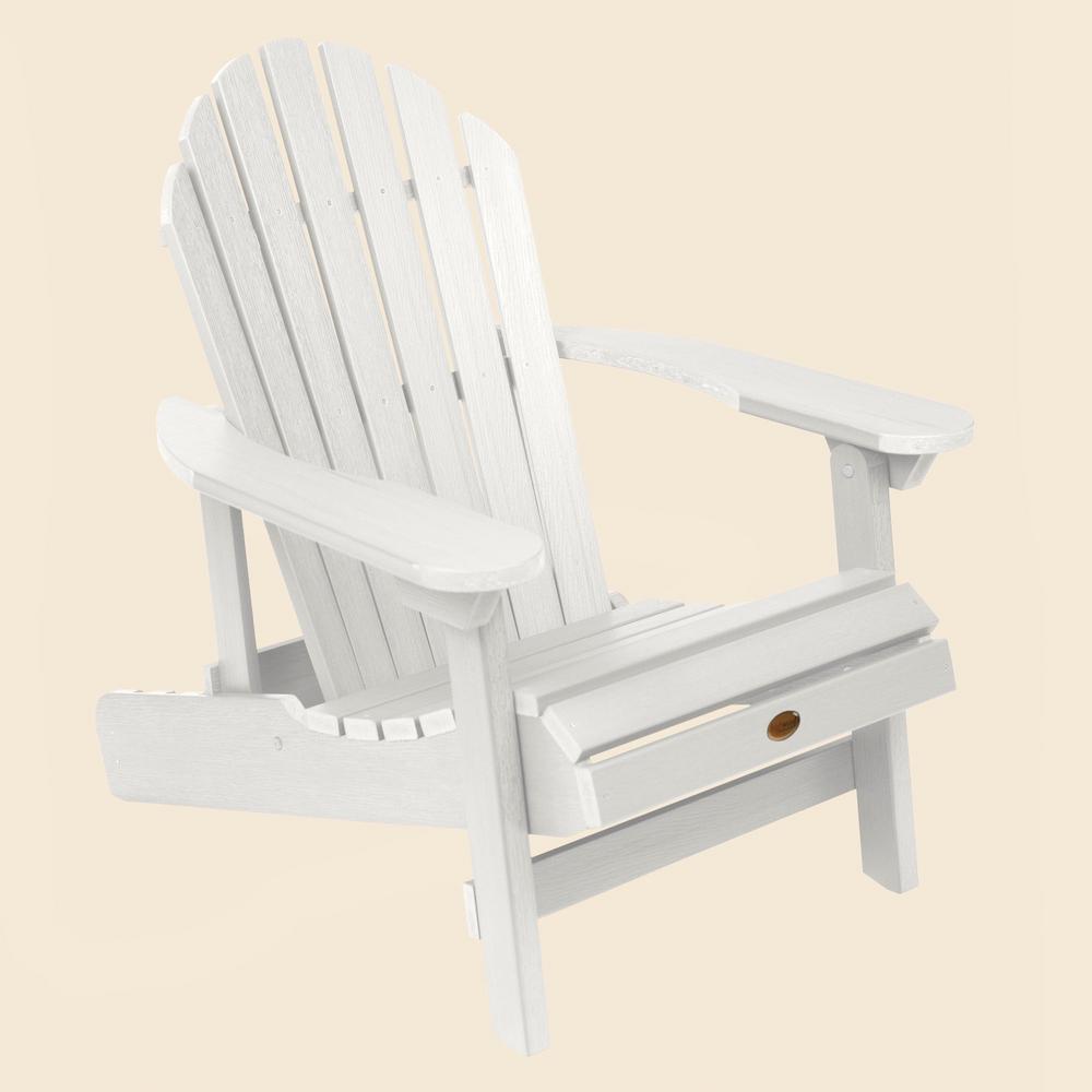 Highwood Hamilton White Plastic Reclining Adirondack Chair Ad Chl1