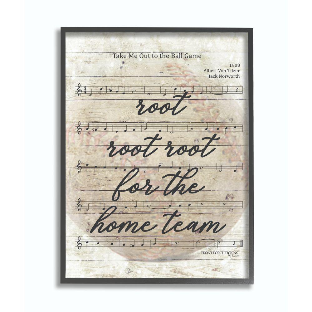 The Stupell Home Decor Collection 24 In X 30 In Root For The Home Team Base Ball Game Music Sheet By Penny Lane Publishing Framed Wall Art Mwp 620 Fr 24x30 The Home Depot