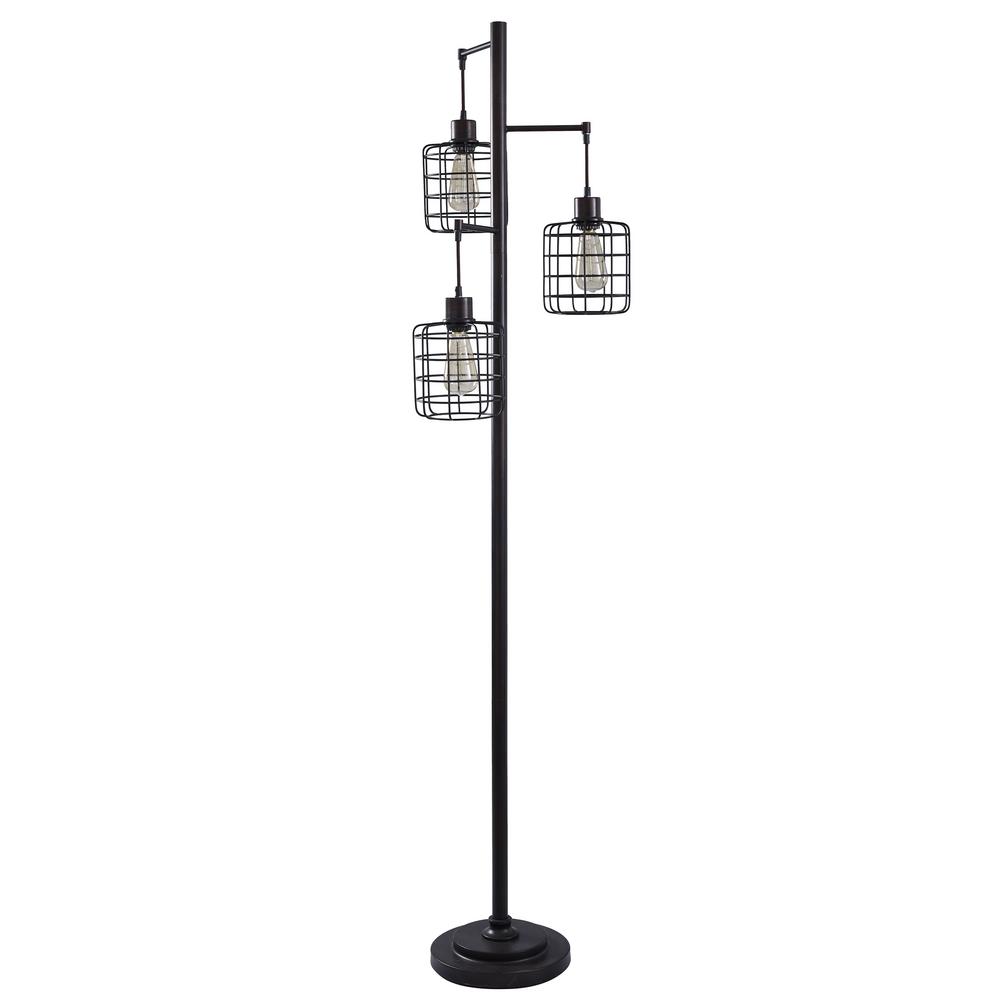 metal cage floor lamp