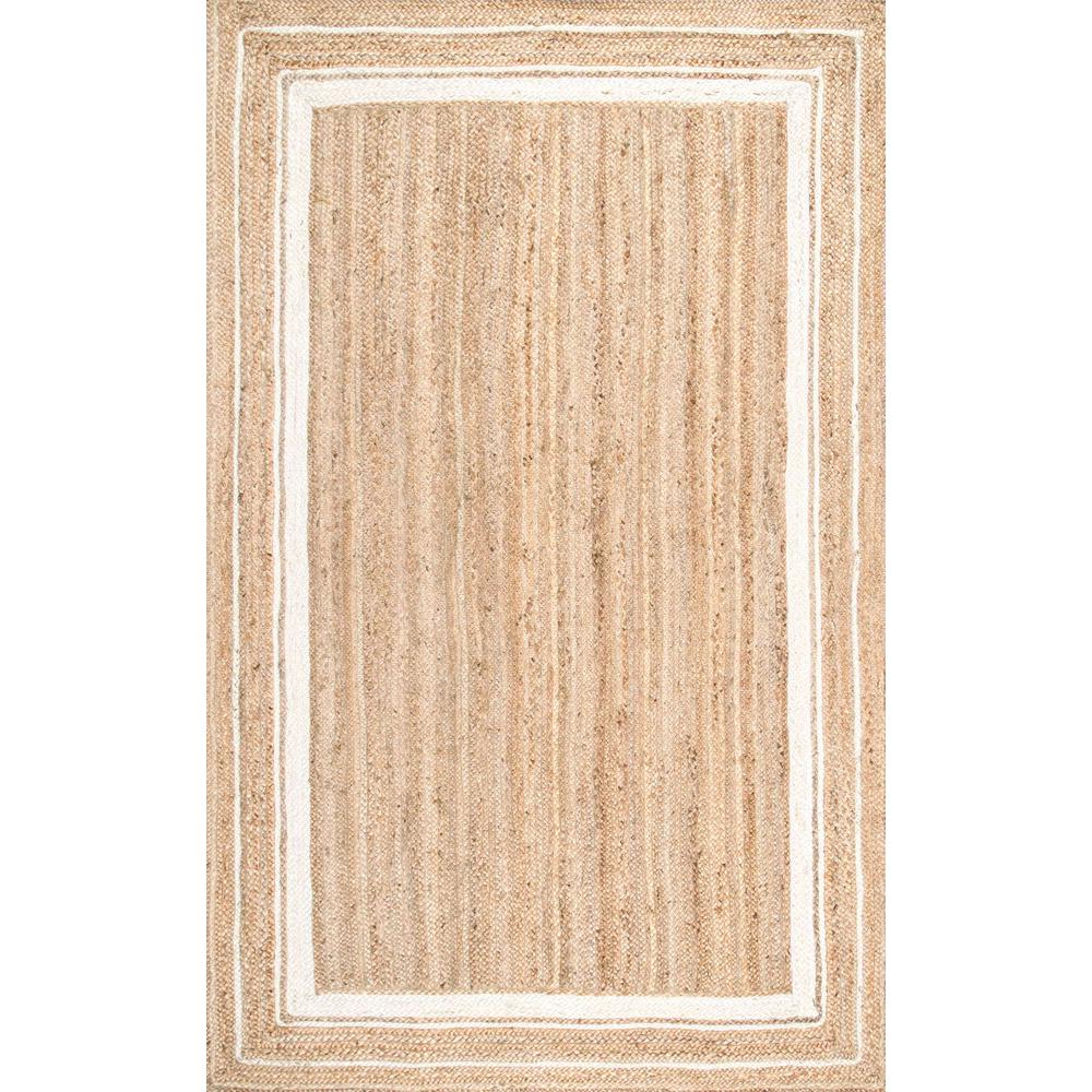Nuloom Braided Rikki Border Jute Off White 3 Ft X 5 Area Rug Braided Rikki Border Jute Off White 3 Ft X 5 Area Rug