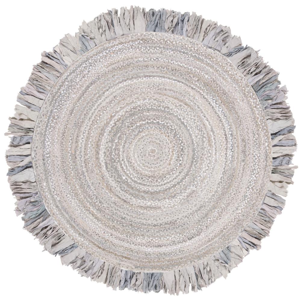 Safavieh Braided Light Gray 5 ft. x 5 ft. Round Area RugBRD451F5R