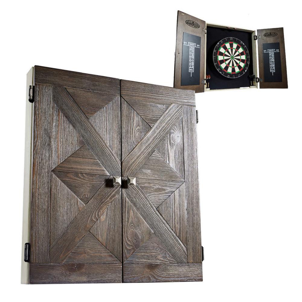 Barrington Bellevue Collection Premium Bristle Dartboard And Cabinet Set Drb100 098b The Home Depot