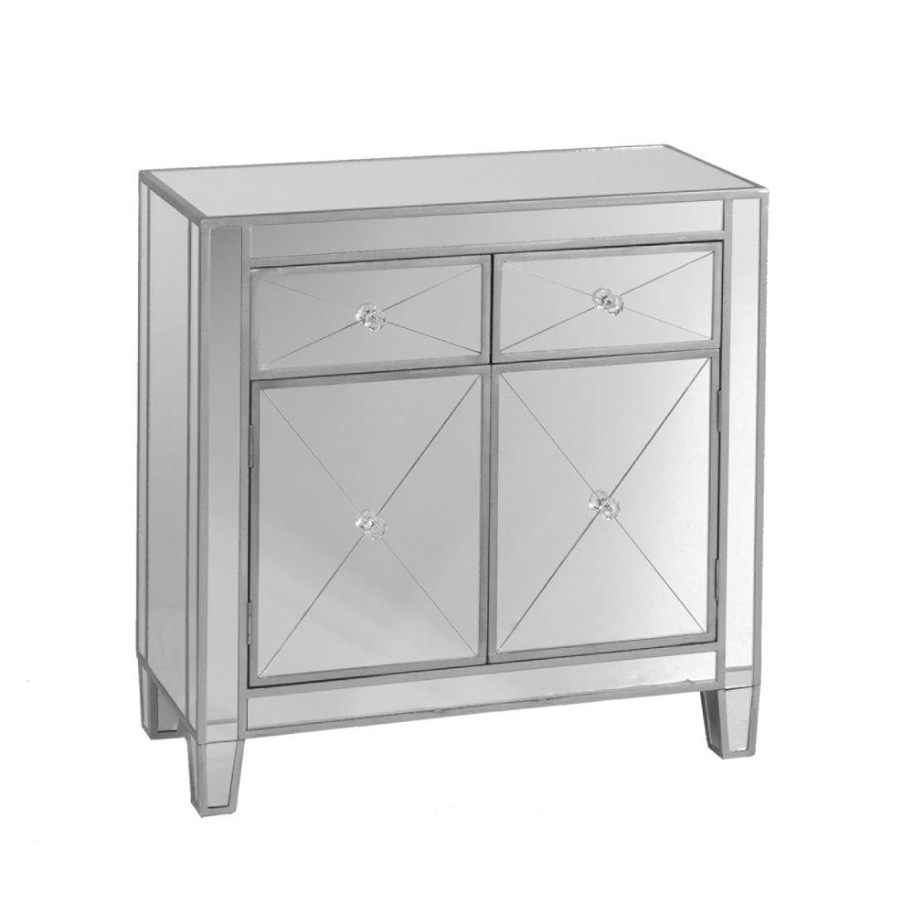 Southern Enterprises Vernon Mirrored Storage Accent Cabinet