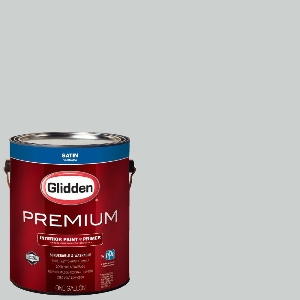 Glidden Premium 1 gal. HDGCN36 Silvery Moonlight Satin Interior Paint