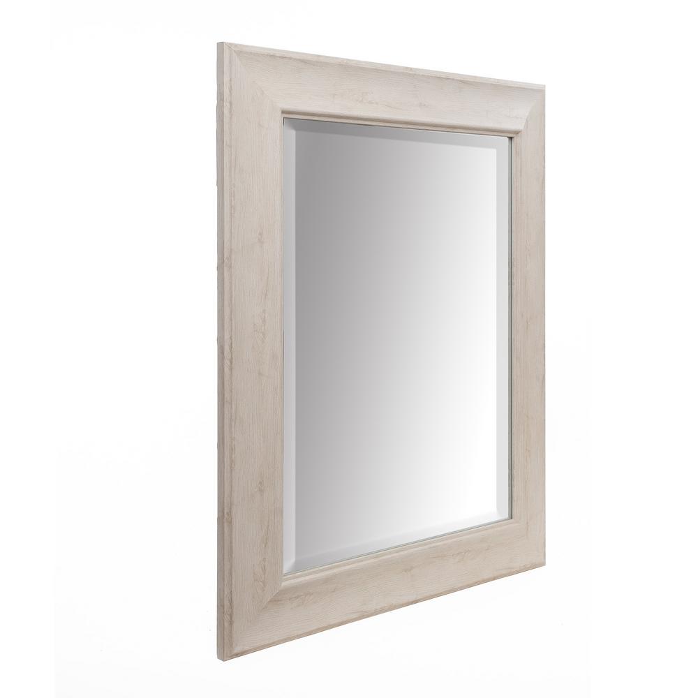 Pinnacle Bainbri Rectangular Beveled White Washed Wall Mirror 18016093