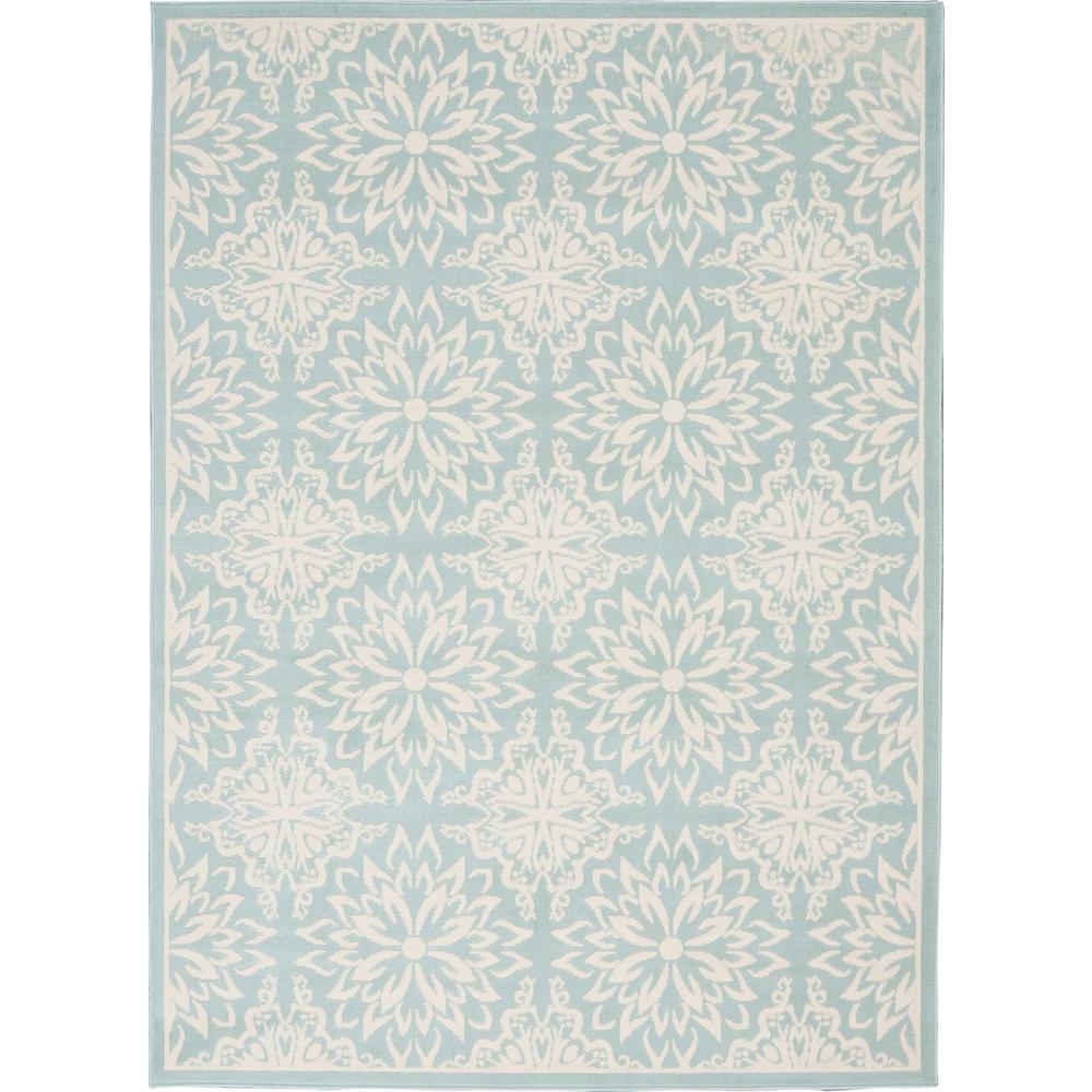 Nourison Jubilant Jub06 Ivory Green 5 Ft X 7 Beach Area Rug