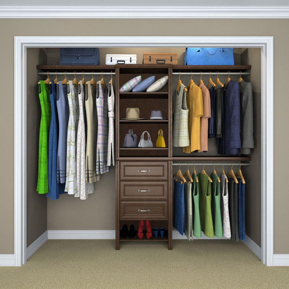 ClosetMaid Impressions Basic Plus 60" W - 120" W Chocolate Wood Closet