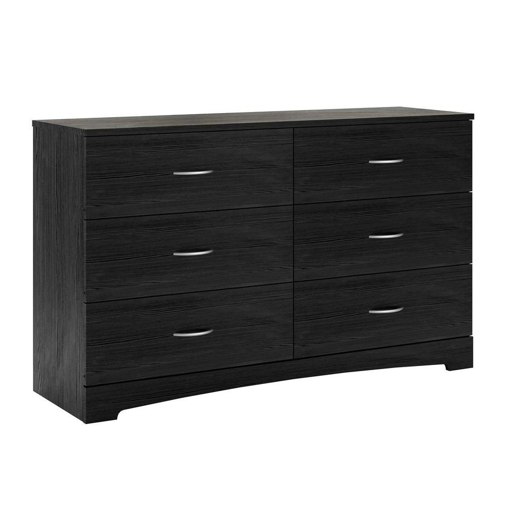 Ameriwood Richmond Black Oak 6 Drawer Dresser Hd98096 The Home Depot