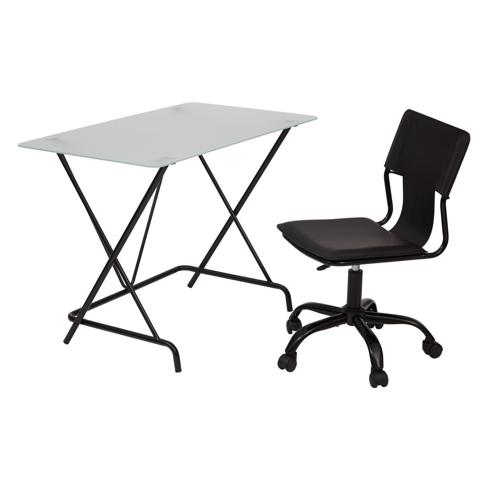 Osp Designs Home Office Furniture The Depot 2 Piece Black Desk And Chair Set
