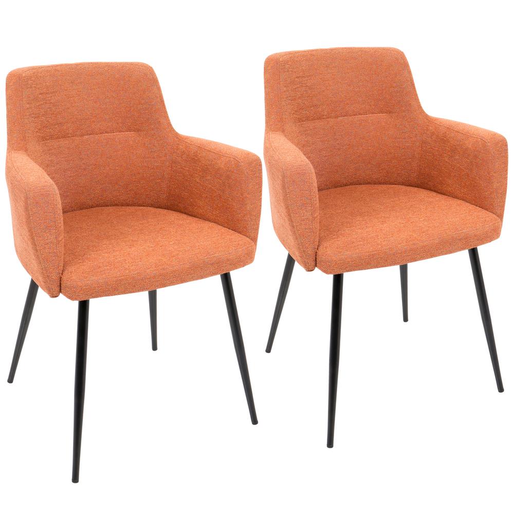 Lumisource Andrew Contemporary Orange Dining Accent Chair Set Of 2 Lumisource Andrew Contemporary Orange Dining Accent Chair Set Of 2