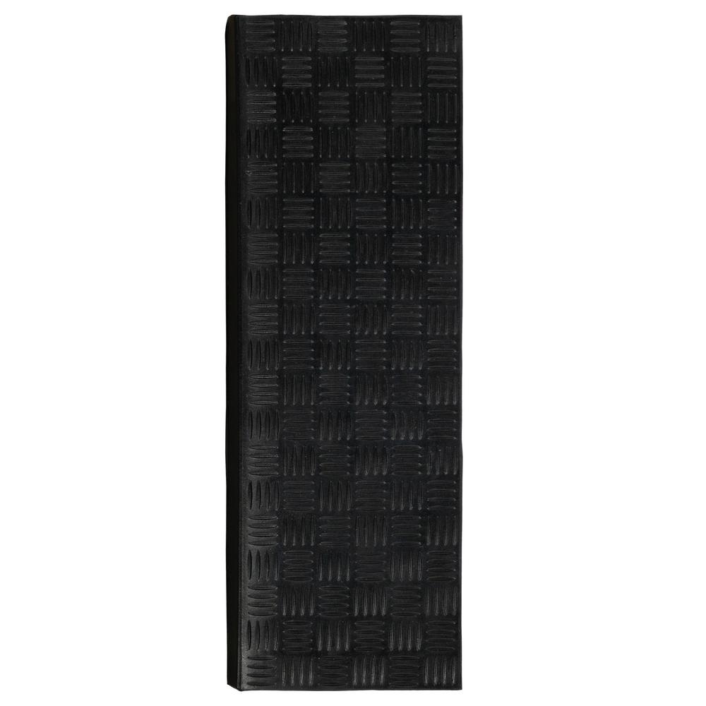 Ottomanson Dirt Off Black SquareNosed 18 in. x 30 in. Rubber Stair