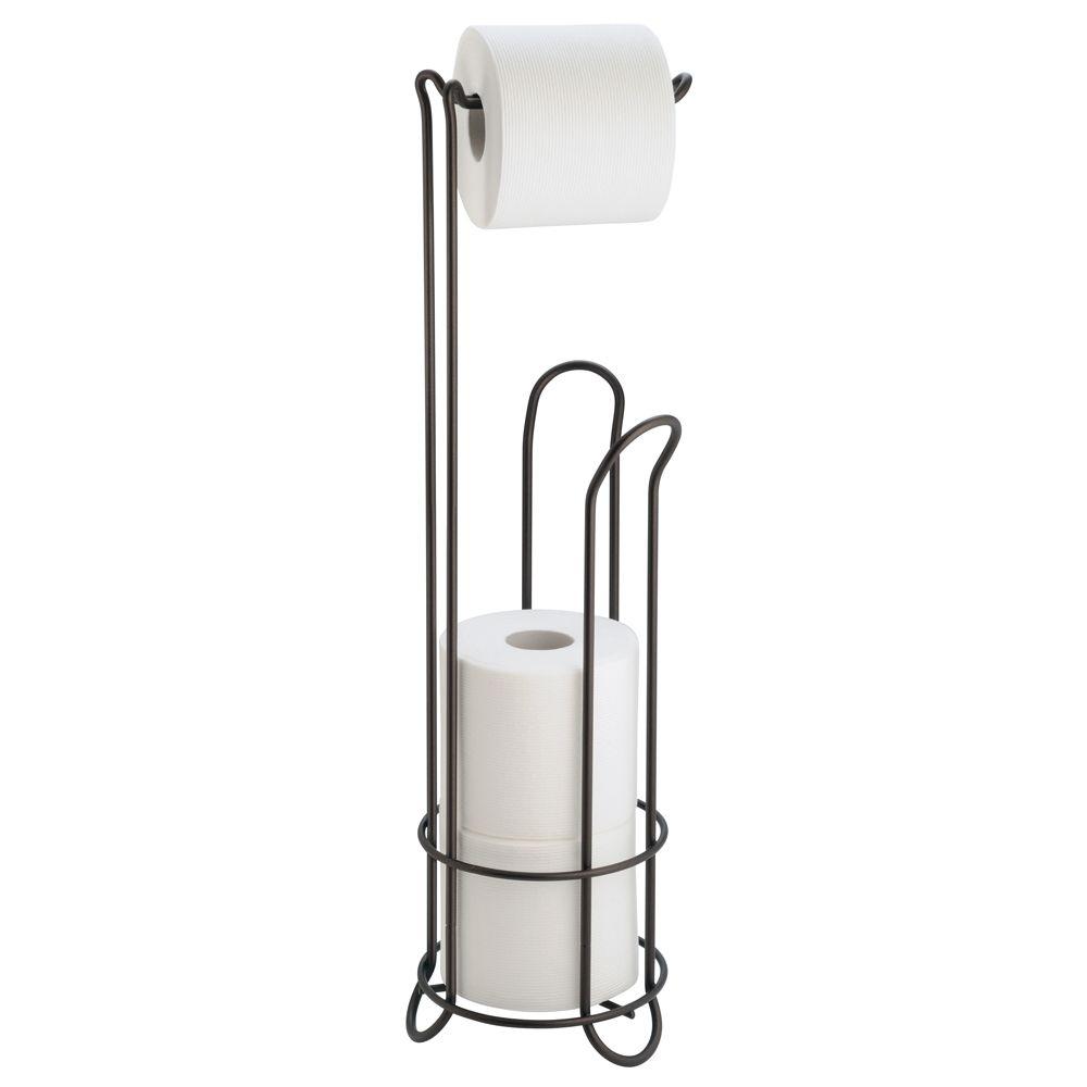 Bronze Freestanding Toilet Paper Holders Bathroom Hardware Clico Toilet Paper Holder In Bronze 2 Interdesign