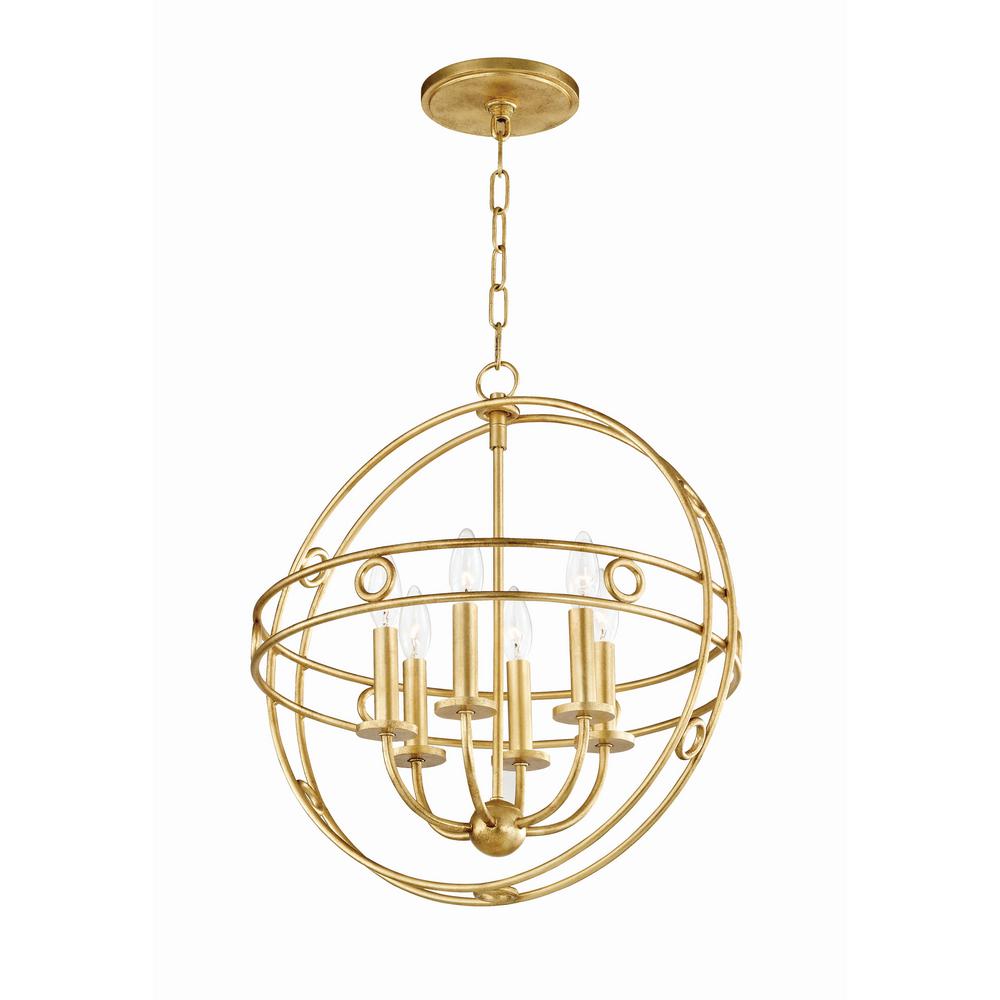 Mitzi By Hudson Valley Lighting Jade 6 Light 18 In W Gold Leaf Mitzi By Hudson Valley Lighting Jade 6 Light 18 In W Gold Leaf Pendant