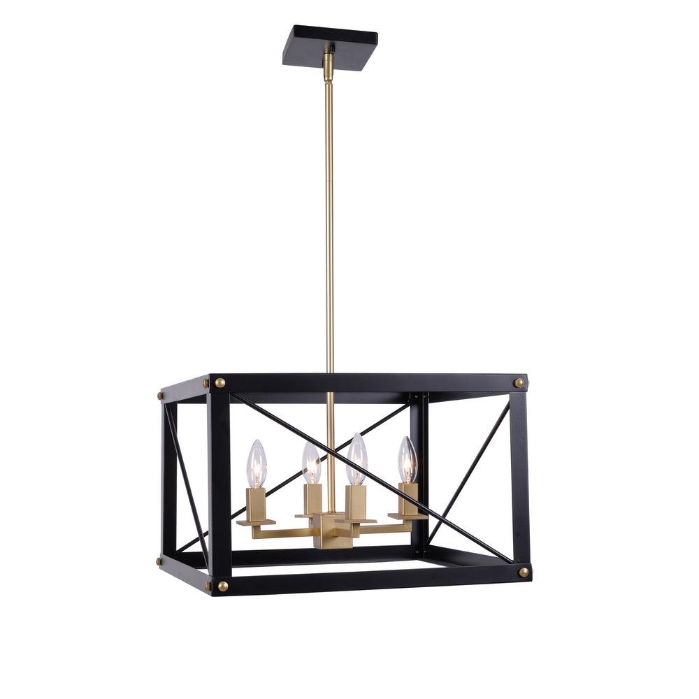Kenroy Home Courtney 4 Light Black And Gold Chandelier 94034bl The Kenroy Home Courtney 4 Light Black And Gold Chandelier