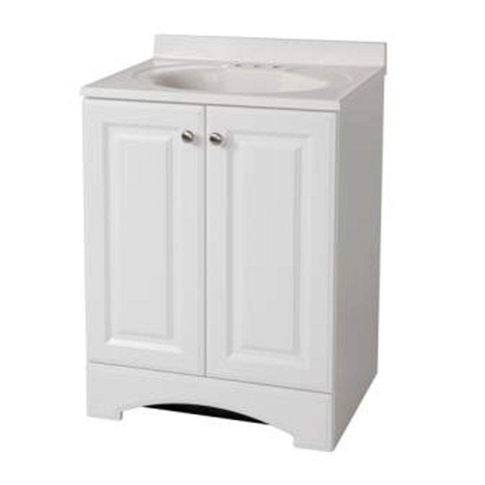 White And Basin Gb24p2com Wh, Home Depot Glacier Bay 30 Vanity Combo