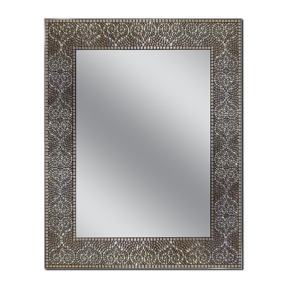 Deco Mirror Moroccan 22 In W X 28 H Mosaic Rectangle Wall Brown