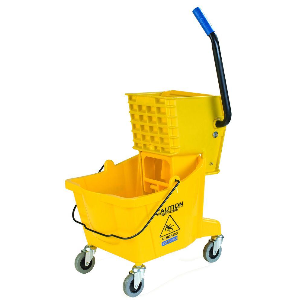 Carlisle 26 qt. Yellow Mop Bucket/Wringer Combo3690804 The Home Depot