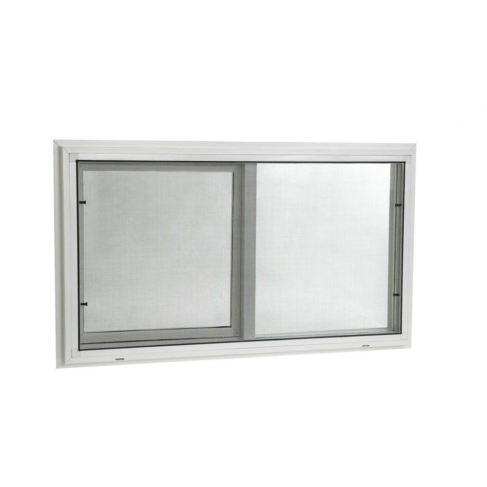 Tafco Windows 31 75 In X 21 75 In Left Hand Single Sliding Vinyl Window With Dual Pane Insulated Glass White Pbs3222 I The Home Depot