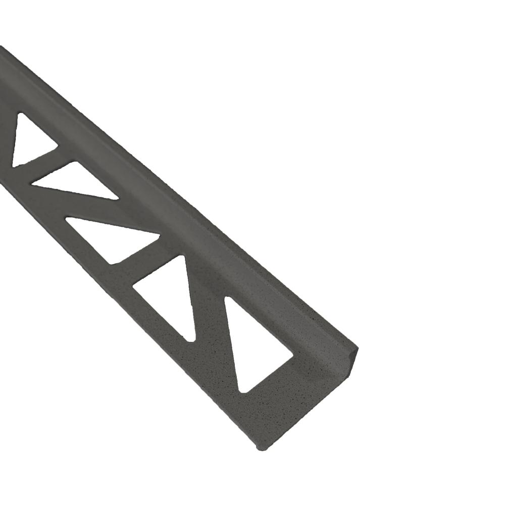 DURAL Durosol Profile 3/8 in. L Angle Textured Dark Anthracite Metal Tile Edge Trim