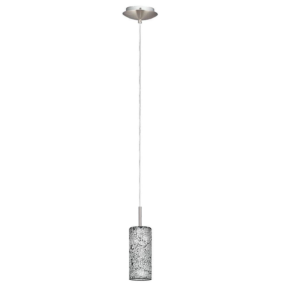 Eglo Pendant Lights Lighting The Home Depot Croco 1 Light Satin Nickel Hanging