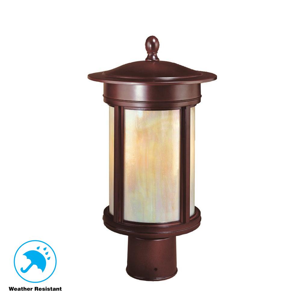 Hampton Bay Post Lighting Outdoor The Home Depot Craftsmen 3 Light Outdoor Oil Rubbed Bronze Post Hampton Bay