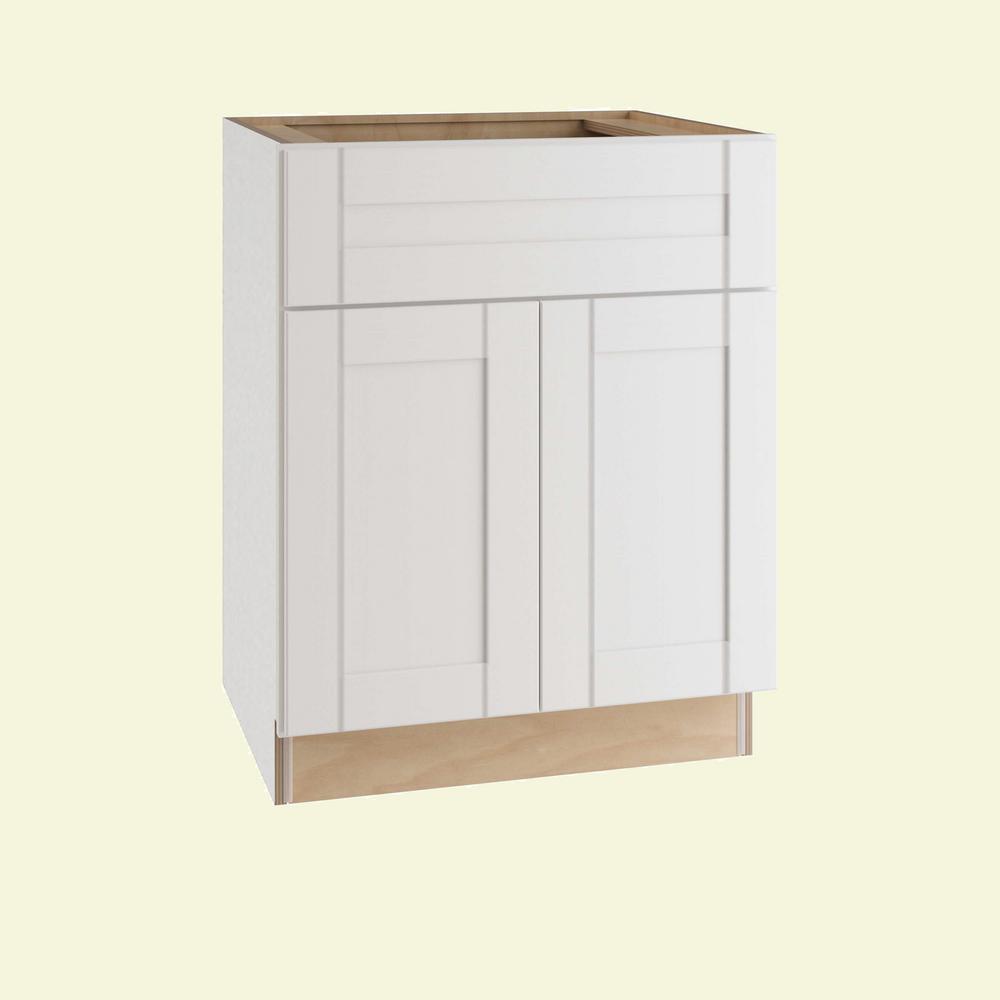 ALL WOOD CABINETRY LLC Express Assembled 24 in. x 34.5 in. x 24 in. Base Cabinet in Vesper White was $385.92 now $268.18 (31.0% off)