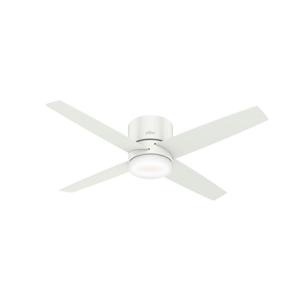 Hunter Dempsey 52 In Low Profile Led Indoor Fresh White Ceiling