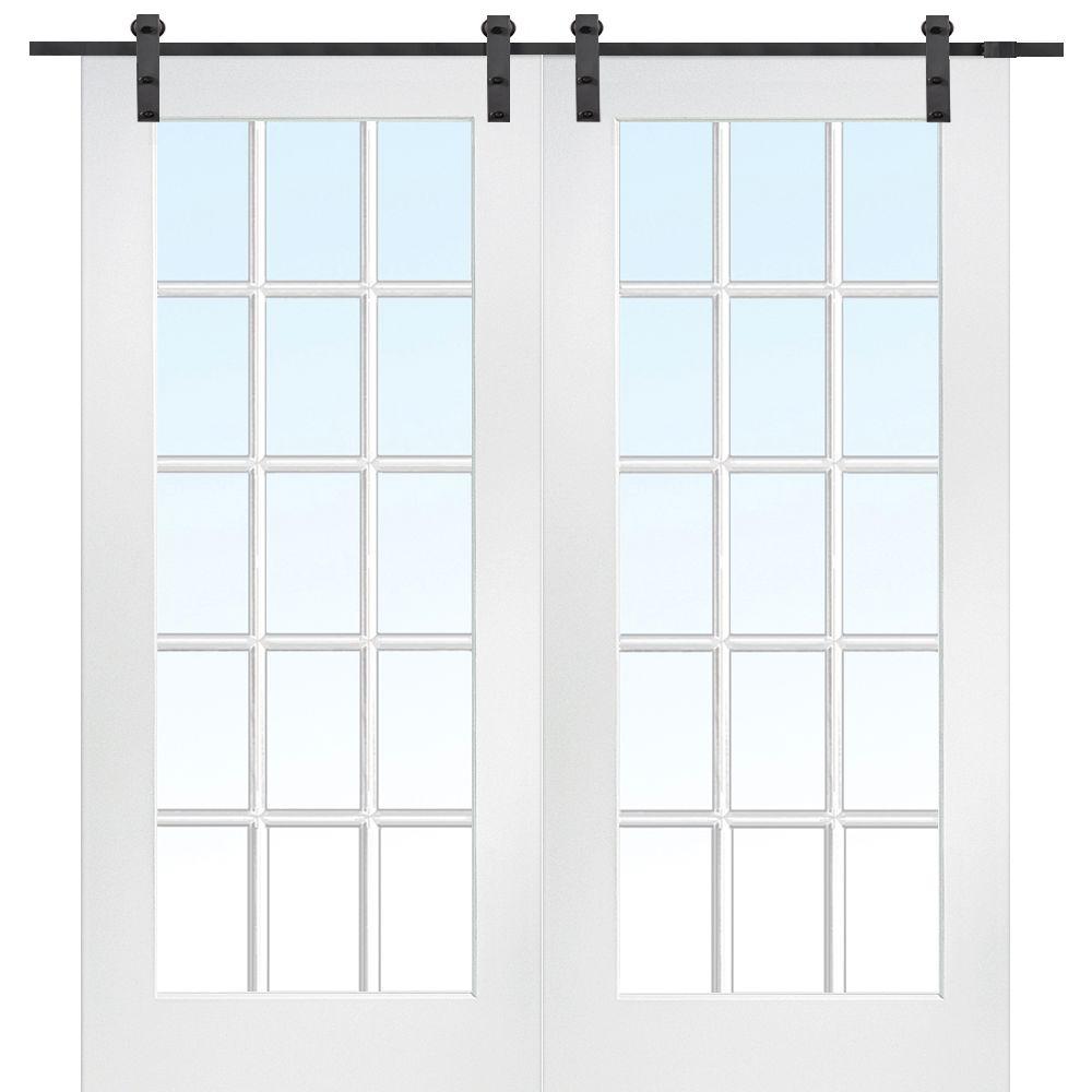 Mmi Door 60 In X 80 In Primed Composite 15 Lite Clear Double