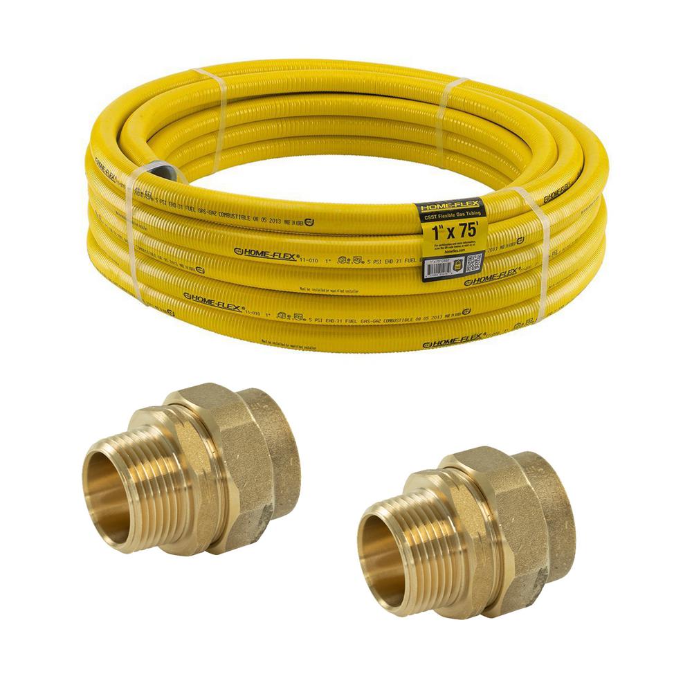 HOMEFLEX 1 in. x 75 ft. CSST MPT Connection Kit (2) 1 in. MPT Male