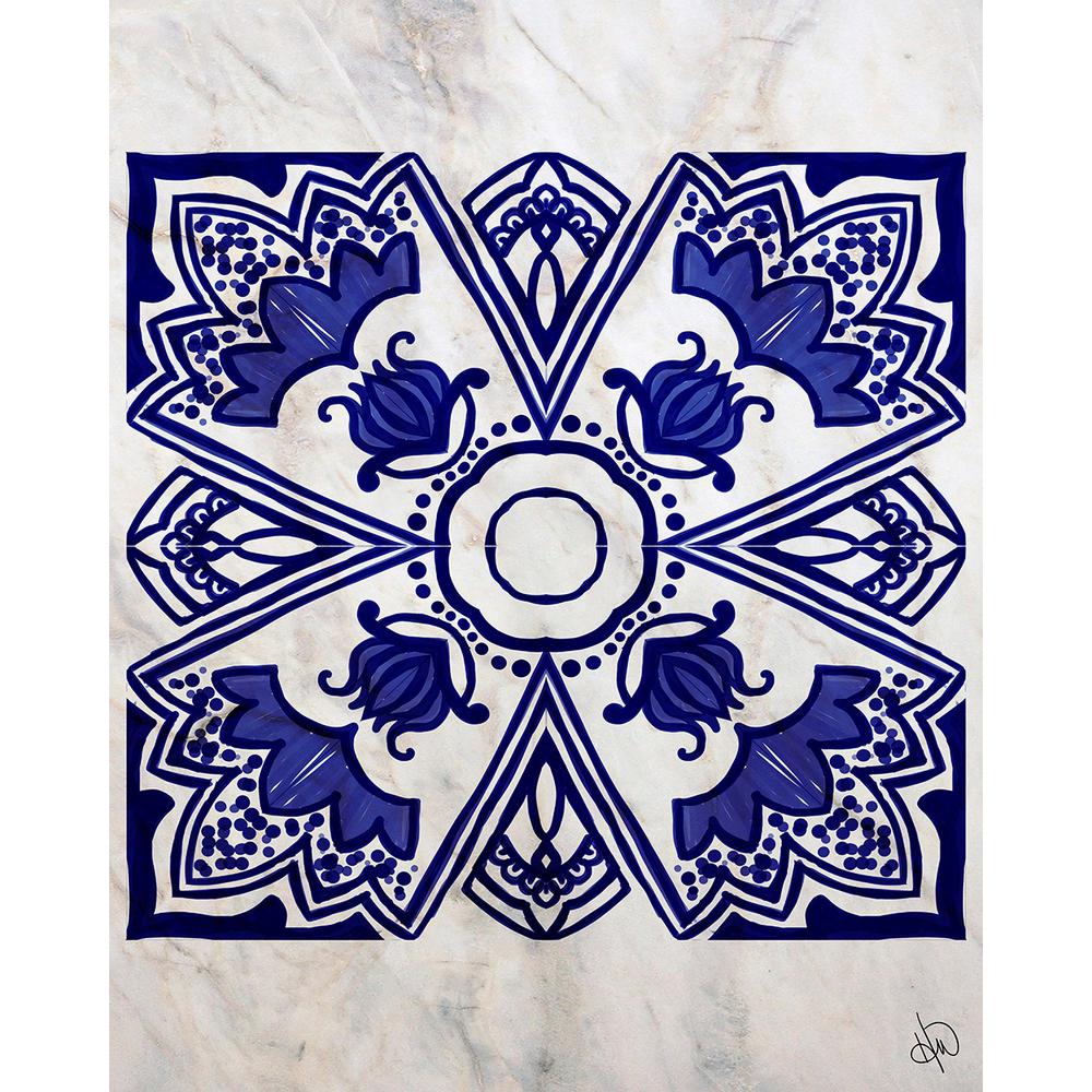 Creative Gallery 11 In X 14 In Vintage Blue Tile Metal Wall Art Print Mor00092m1114fm The Home Depot