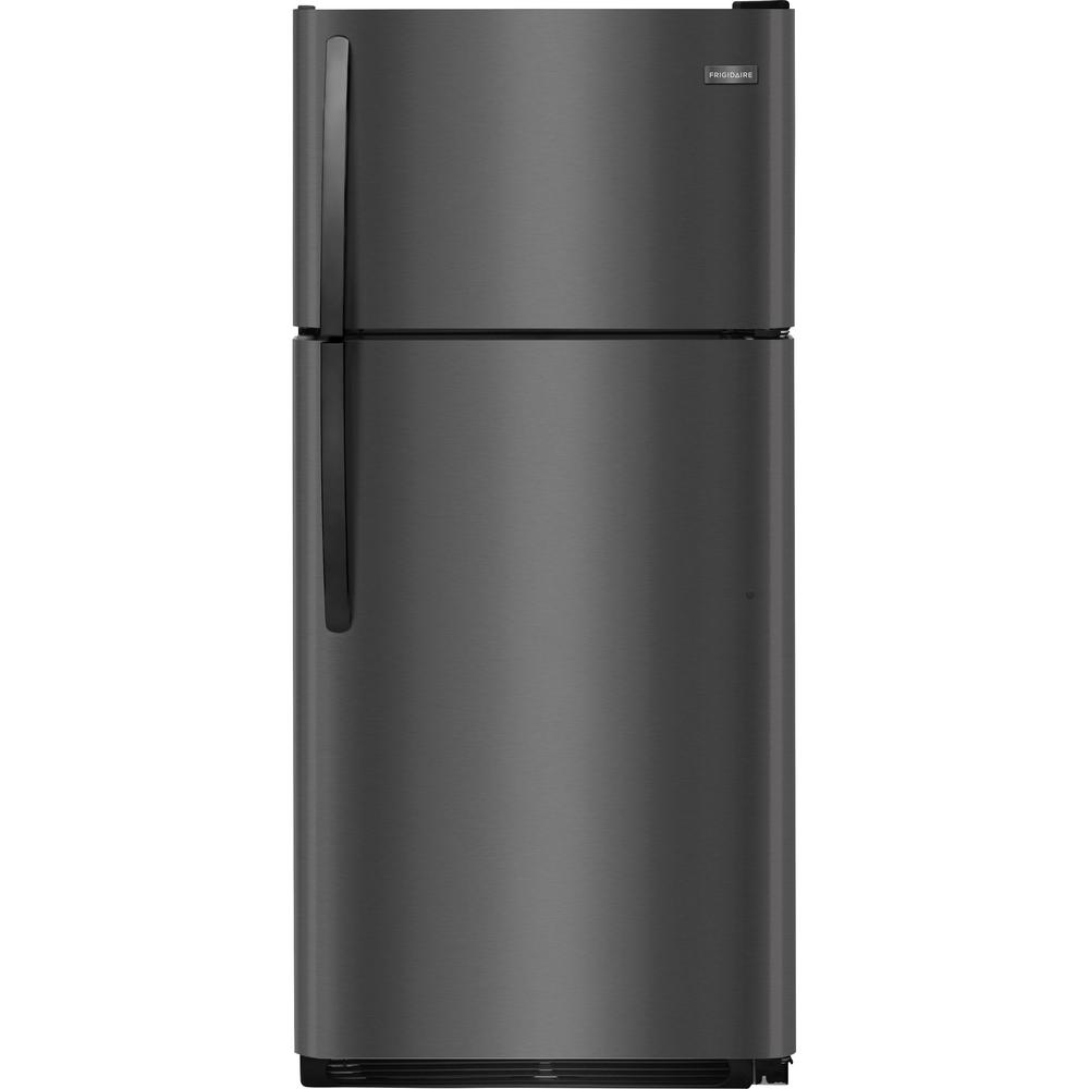 Frigidaire 18 cu. ft. Top Freezer Refrigerator in Black Stainless Steel Frigidaire Refrigerator Black Stainless Steel