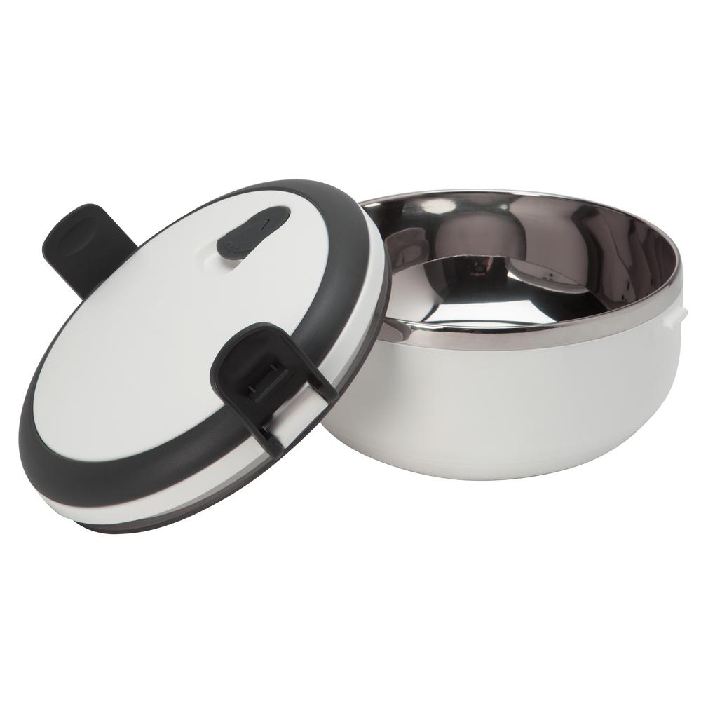 Kitchen Details Stainless Steel 1Tier White Insulated Lunch Box 26320