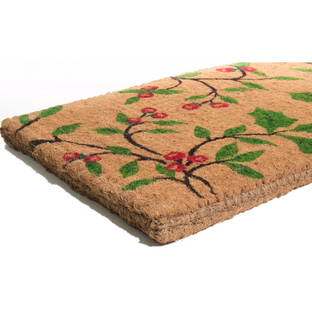 Imports Decor Traditional Coir Holly Princess 30 In X 18 In Natural Coconut Husk Door Mat 685tcm The Home Depot