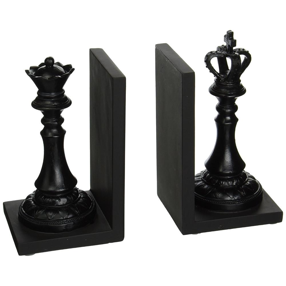 Benzara Royal Black King and Queen Decorative BookendsBM03005 The