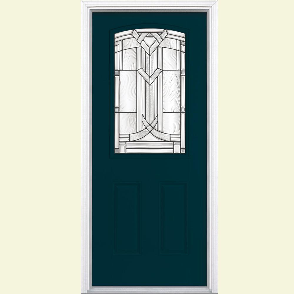 Camber Top Decorative Doors With Glass Fiberglass The 36 In X 80 Ham Camber 1 2 Lite Right Hand