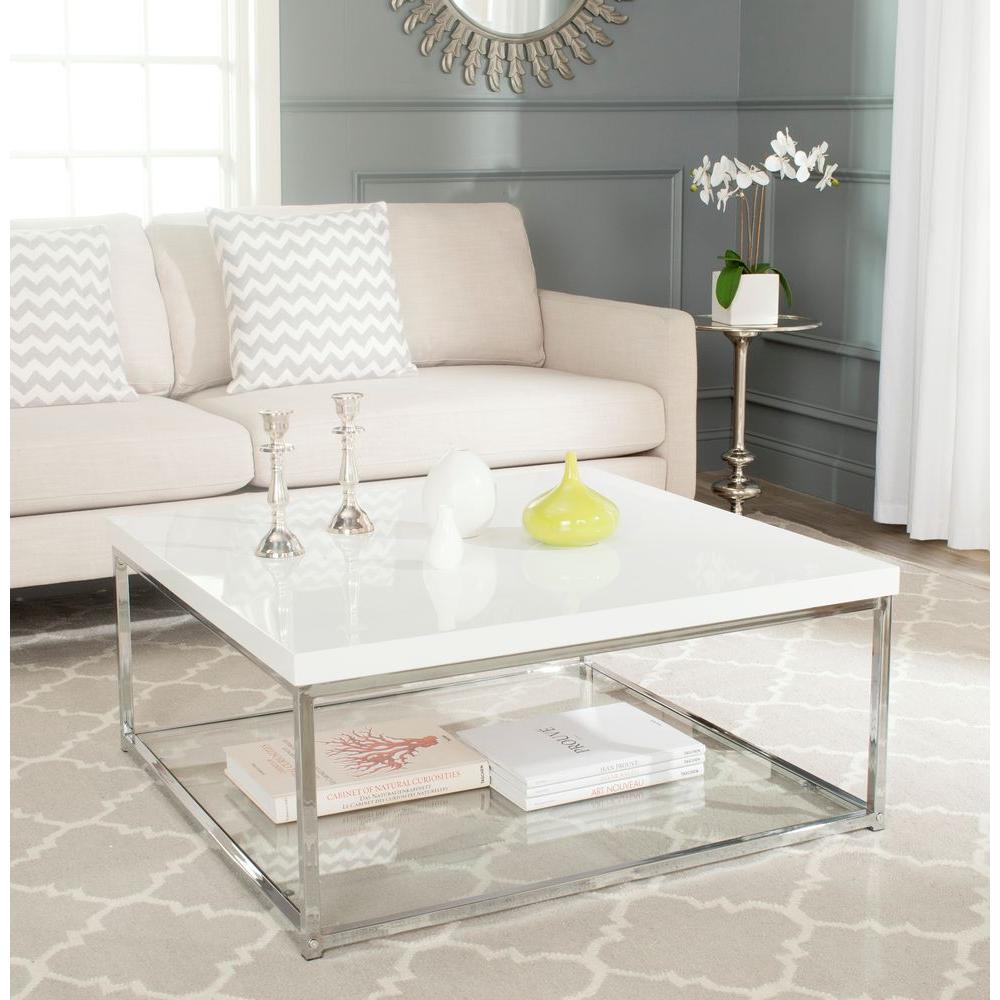 Accent Tables Living Room Furniture The Home Depot Malone White Coffee Table