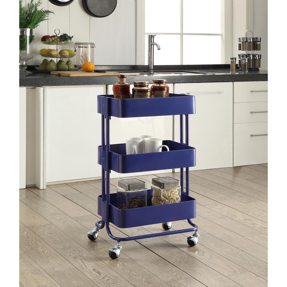 3 Tier Royal Blue Kitchen Cart Ajucartroy01 The Home Depot Undefined 3 Tier Royal Blue Kitchen Cart