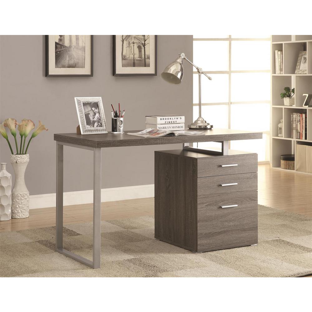 Coaster Office Desk With File Drawer And Reversible Set Up